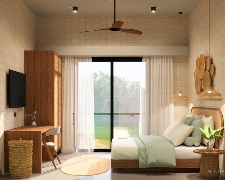 Private single room interior at Soul Surfer Camp Weligama